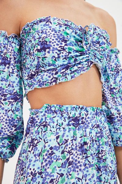 

women's two piece pants trendyol printed bottom-suit tbess21au0539, White