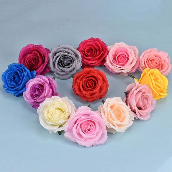 

30pcs 10cm artificial rose silk flower heads for wedding decoration diy wreath gift box scrapbooking craft fake plant