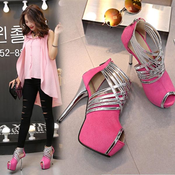 

dress shoes waterproof platform fashion high heels 2021 summer and autumn all-match stiletto women's hollow fish mouth, Black