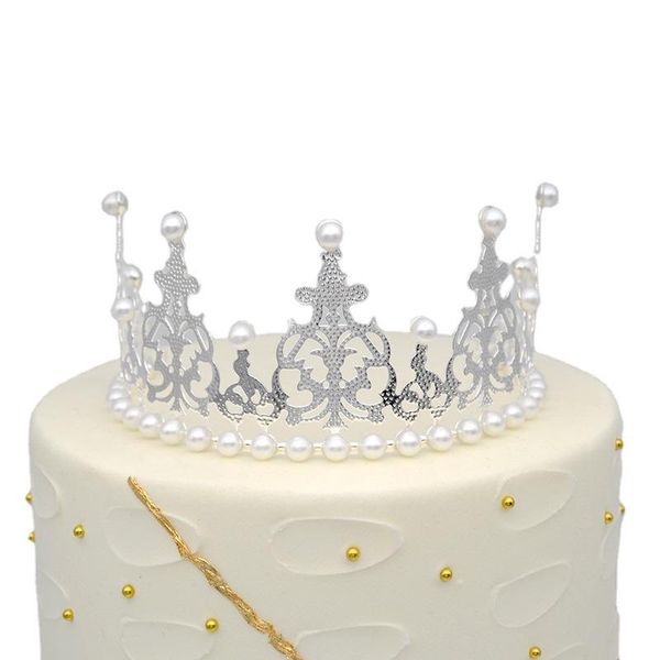 

other festive & party supplies tiara crown hair ornaments wedding accessories gold silver cake decorative pearl er decoration