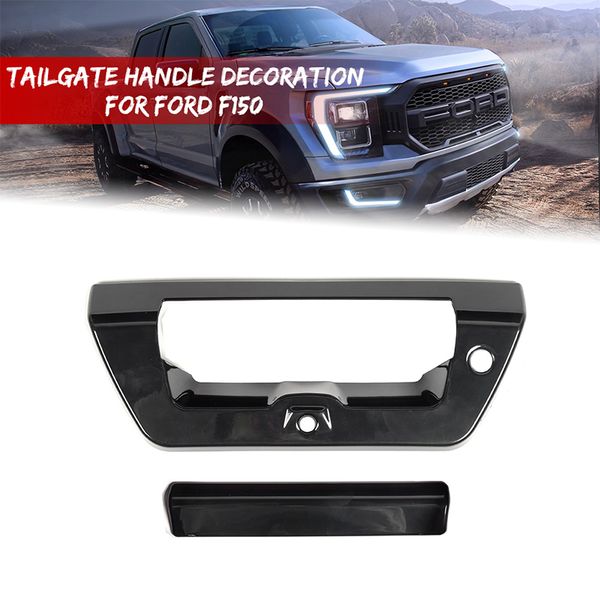 

abs tailgate handle decoration cover for ford f150 15+ black 2pcs