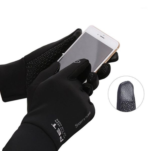 

men winter waterproof gloves anti slip windproof snowboard touch screen warm breathable male motorcycle riding cycling1, Black