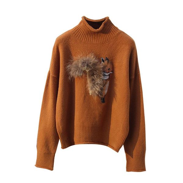 

women's sweaters cashmere sweater women winter and pullovers with real fur tail pull femme manche longue christmas sudaderas d361, White;black