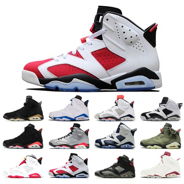 

man's basketball shoes 6s high cut angry bull black cat infrared carmine dmp hare olympic oreo sport blue unc white infared tinker whol