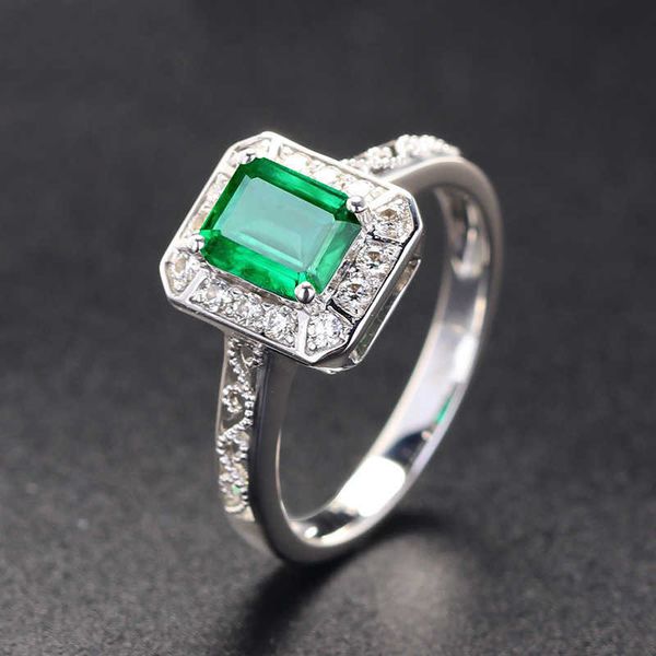 

temperament hollowed out wire pinching process rectangular emerald color open ring female open ring jewelry, Golden;silver