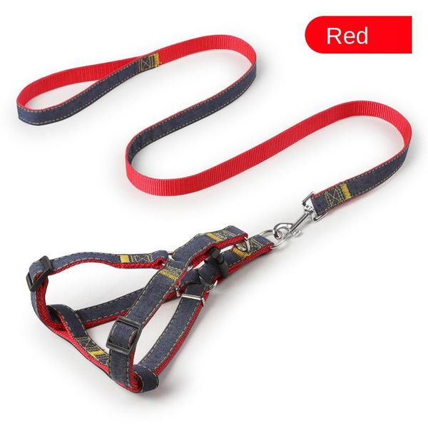 

dog collars & leashes walking lead rope traction belt pet supplies strong durable denim cloth walker leash dogs collar big puppy universal
