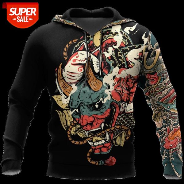 

samurai tattoo art 3d print spring autumn hoodie man women harajuku outwear zipper pullover sweatshirt casual unisex-1 #856o, Black