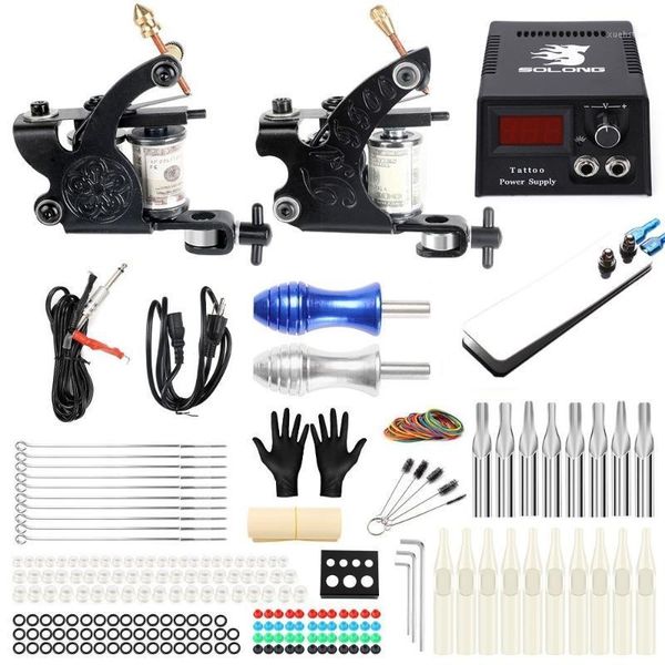 

embroidery dragon tattoo machine set full double coil professional1