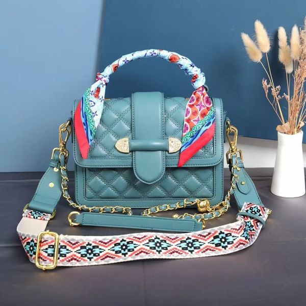 

factory direct sale 75% off leather rhomboid embroidered thread fragrance 2021 new trendy temperament versatile commuter small square bags