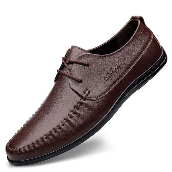 

spring 2021 fashion men's shoes casual leather busins drs comfortable, Black