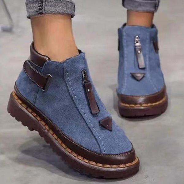 

platform boots women shoes 2021 winter fashion womens plus size blue, Black