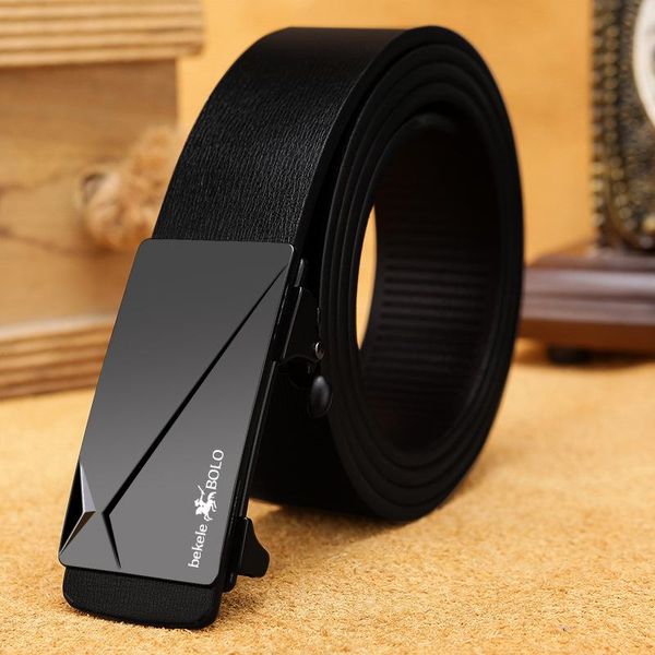 

belts fashion men luxury designer cow leather waist belt male 3.3cm automatic buckle for 110-125cm, Black;brown