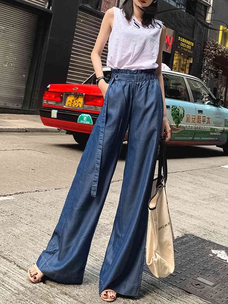 

women's pants & capris size large female waist casual high leg long pants elastic to floor 2021 in fashion, Black;white