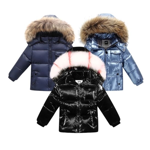

brand winter jacket for boys clothing mother & kids clothes duck down children baby girls costume coat snowsuit 211027, Blue;gray