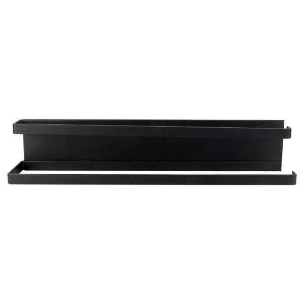 

hooks & rails 1pc magnetic towel bar multi-purpose stand dish hanger (black)