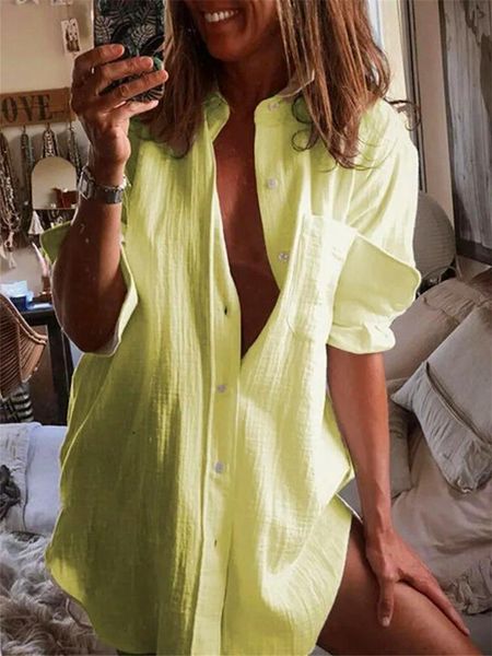 

women's blouses & shirts summer casual long-sleeved cotton shirt ka4a, White