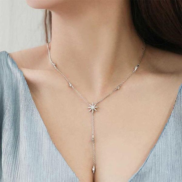 

pendant necklaces korean version star necklace women's clavicle chain personality versatile european and american net red short, Silver