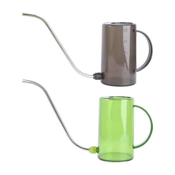 

2pcs long spout watering can gardening sprinkle kettle green grey equipments