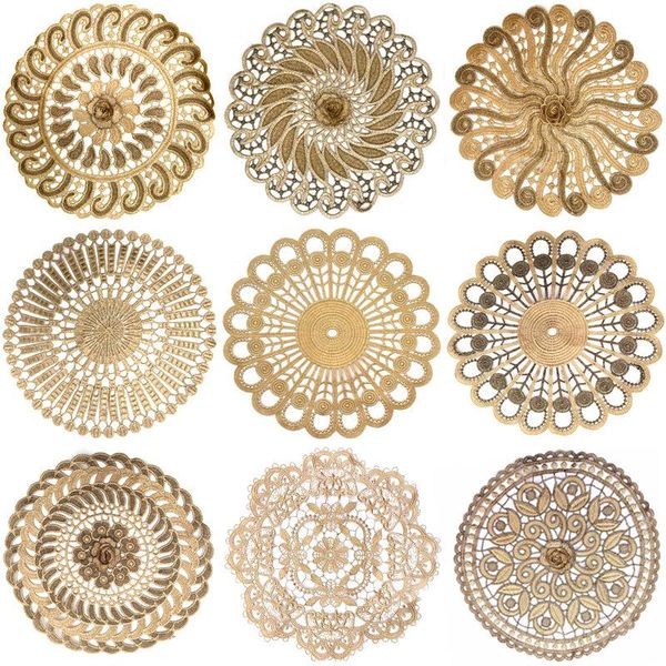 

table cloth 5pcs/lot 26-28cm lace fabric embroidery water-soluble flower round shape hollow coffee accessories suppliers