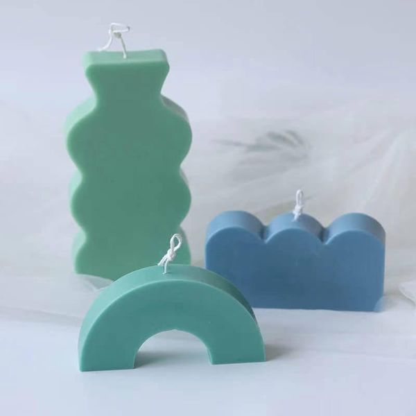 

ins korean irregular geometry blocks candle handmade aroma creative gift decoration home personalized soy wax candles