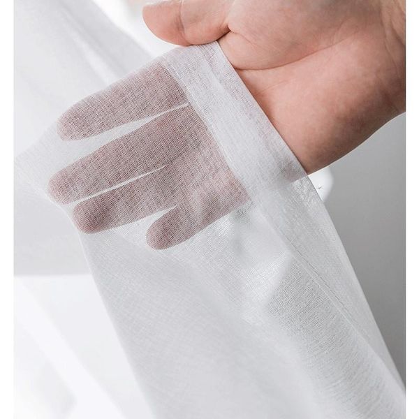 

curtain & drapes simple thin gauze pure color used for balcony wave window partition breathable curtains tulle