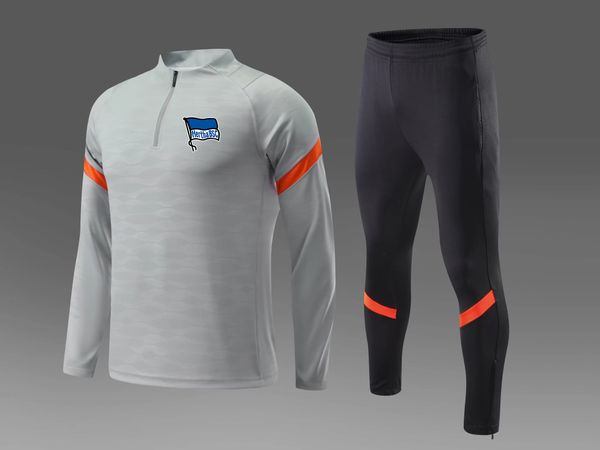 Hertha BSC Fatos de treino masculinos esportes ao ar livre terno outono e inverno crianças kits de casa moletom casual tamanho 12-2XL