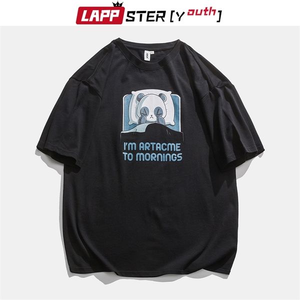 

men fashions panada print graphic shirts summer mens streetwear letter harajuku shirt male vintage ees 210420, White;black