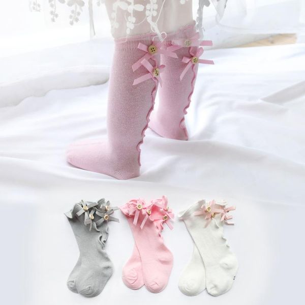 

spring autumn winter infant kids girls princess socks children knee high cute baby born toddler sock, Pink;yellow