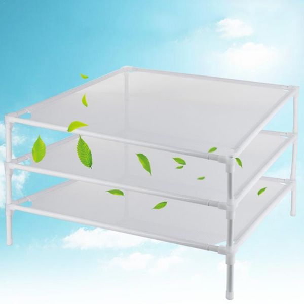 

laundry bags multifunctional balcony mesh cloth clothes net tiled single layer foldable household grain dry goods drying rack