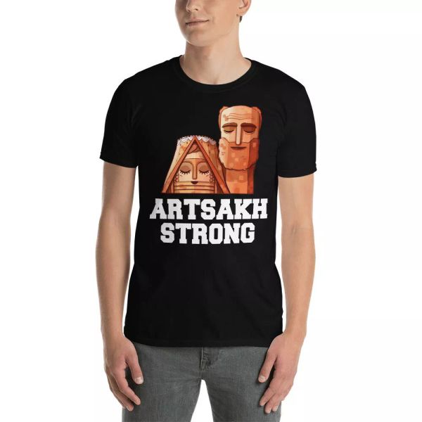 

artsakh strong cool support artsakh armenia statue lover gifts t-shirt, White;black