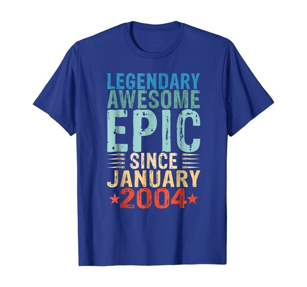 

legendary awesome epic since january 2004 15 yrs old tshirt, White;black
