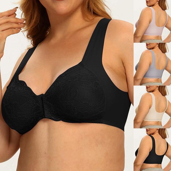 Yoga Outfit Plus Größe M-6XL Nahtlose Spitze BH Sexy Unterwäsche Frauen Push Up BHs BHs Für Frontschluss Wireless Cathe BRASSIERE Bralette