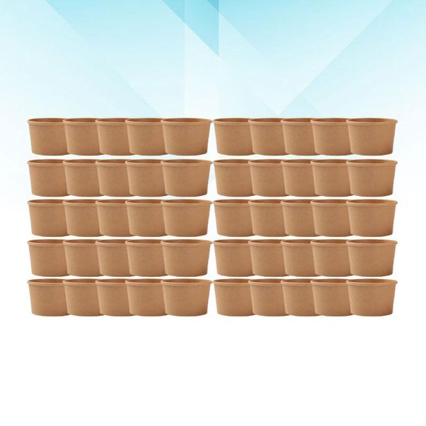 

disposable cups & straws 50pcs 8 ounce kraft paper soup cup meal prep containers packaging takeout bowl without lids