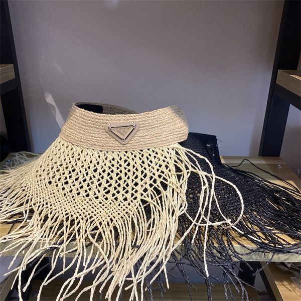 

lafite straw hat with empty and rough edge pujia straw hat with new letter hat zy, Blue;gray