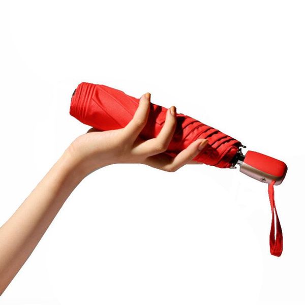 

umbrellas automatic flat umbrella black coating 3 folding uv protection 6k ultra-light portable sunscreen sunny