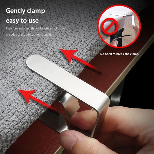 

novelty items 8/16 pcs tablecloth clips stainless steel table cloth clamps flexible picnic cover holders