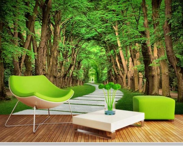 

wallpapers papel de parede tree-lined stone road 3d landscape wallpaper,living room tv wall bedroom papers home decor bar mural