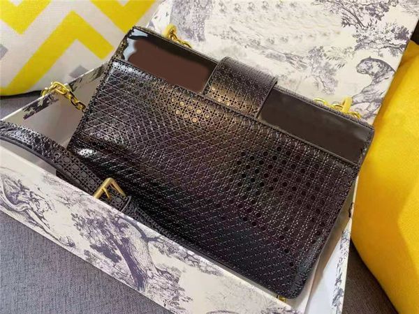 

r enamel button shoulder bag striking golden color perforated handbags jennifer style fashion cross body for ladies party 2021 latest trend