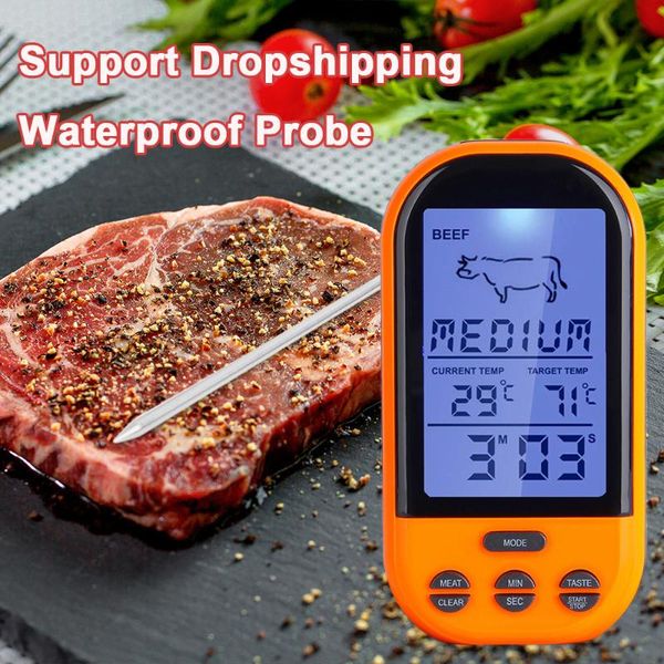 

smart home control wireless remote digital food thermometer timer alarm meat barbecue probe steak bbq temperature gauge kitchen cooking
