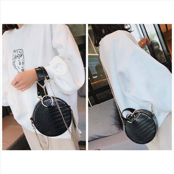 

crocodile leather round shoulder crobody for women 2020 evening writ circle hand bags w293
