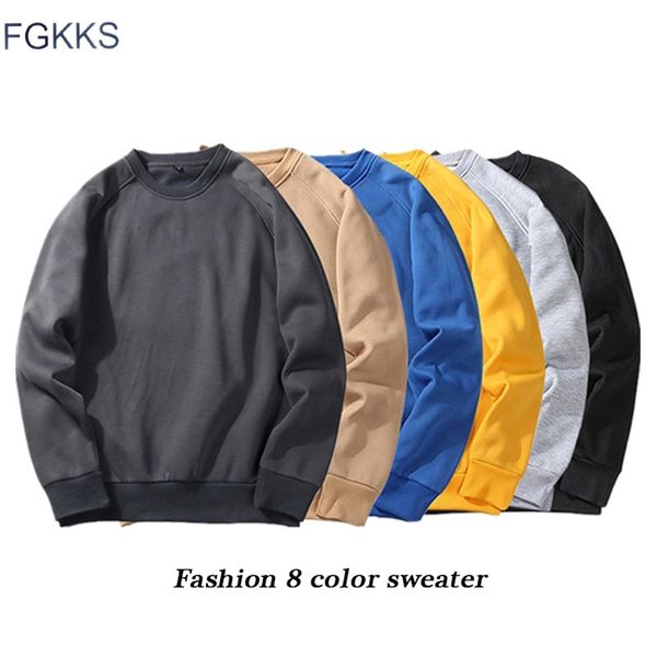 

fgkks fashion brand men hoodie autumn male solid color sweatshirts hoodies men's hip hop pullover hoodies eu size 210728, Black