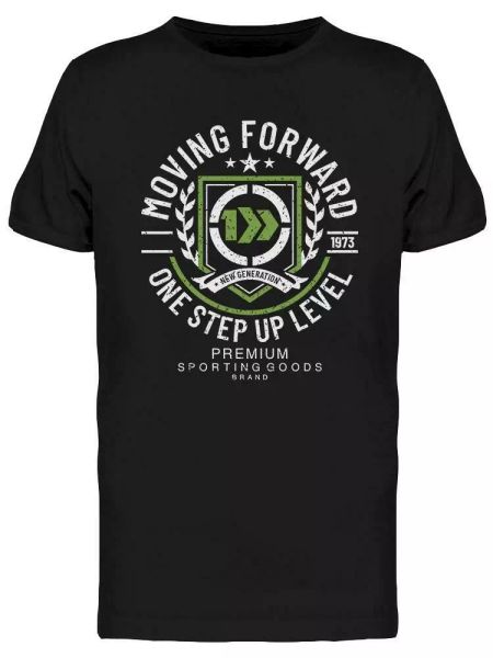 

moving forward denim style tee men's -image by shutterstock, White;black