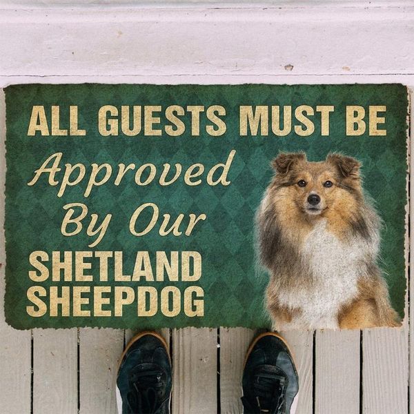 

carpets cloocl must be approved by our shetland sheepdog doormat decor print animal floor door mat non-slip soft flannel carpet