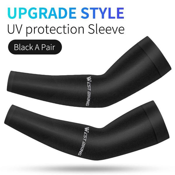 

ice silk sunscreen riding sleeves anti-uv summer driving running arm warmers outdoor sheath bicycle sleeve cycling equipment elbow & knee pa, Black;gray