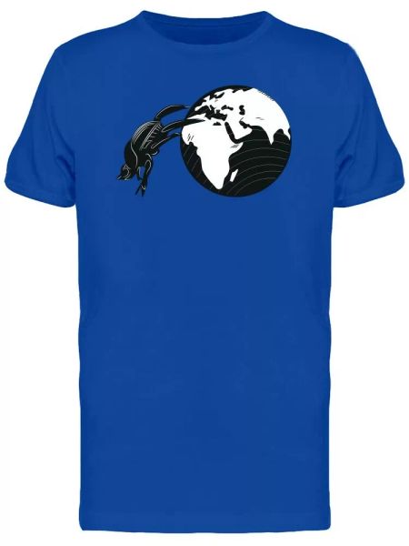 

scarab pushing plant earth tee men's -image by shutterstock, White;black
