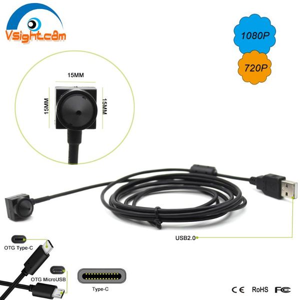 

cameras yuy2 30fps mini usb camera 3.7mm pin hole lens hd webcam uvc driverless 2.0mp 1080p for pc laptab conference webcast