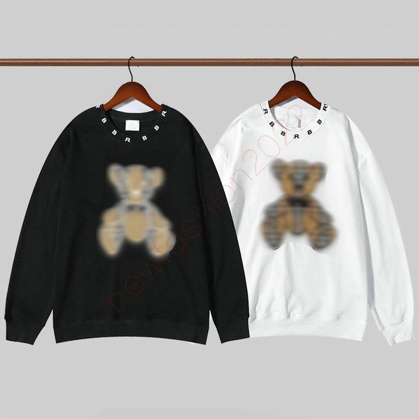 

europe london england designer letter hoody fashion sweatshirt womens casual pullover jumpers sweater thomas hoodies bear print cotton sweat, Black