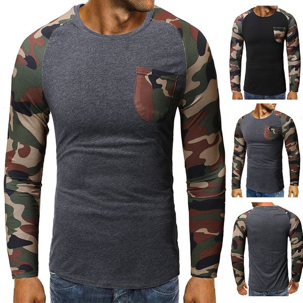 

men's long-sleeve shirts pocket pulley type around neck shreds, White;black