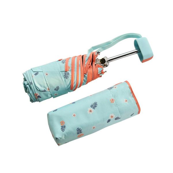 

portable pocket umbrella women mini pockets blue small folding kid and men five-folding rain umbrellas