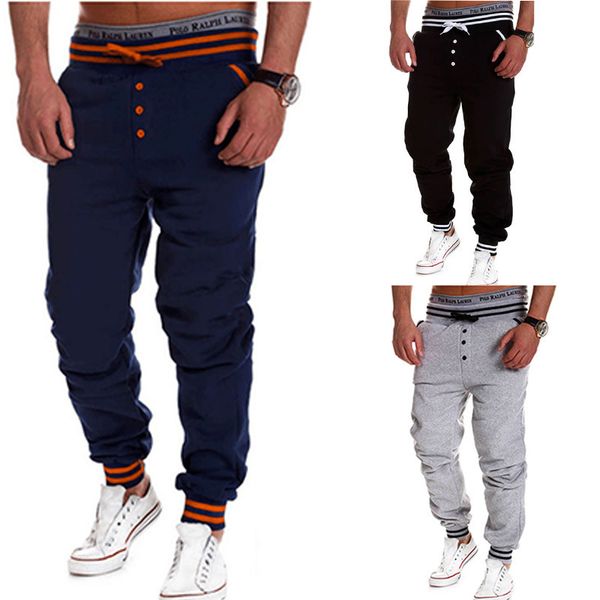 

fashion boutique pants men's clothing autumn and winter 2021 casual elastic sports, Black